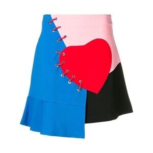Vivetta Heart Patchwork Color Block Mini Skirt | art girl whimsigoth size 38